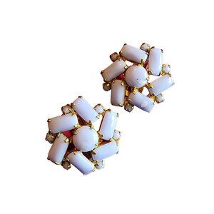 Vintage Wonderful Light Blue Glass Earrings (A1512)